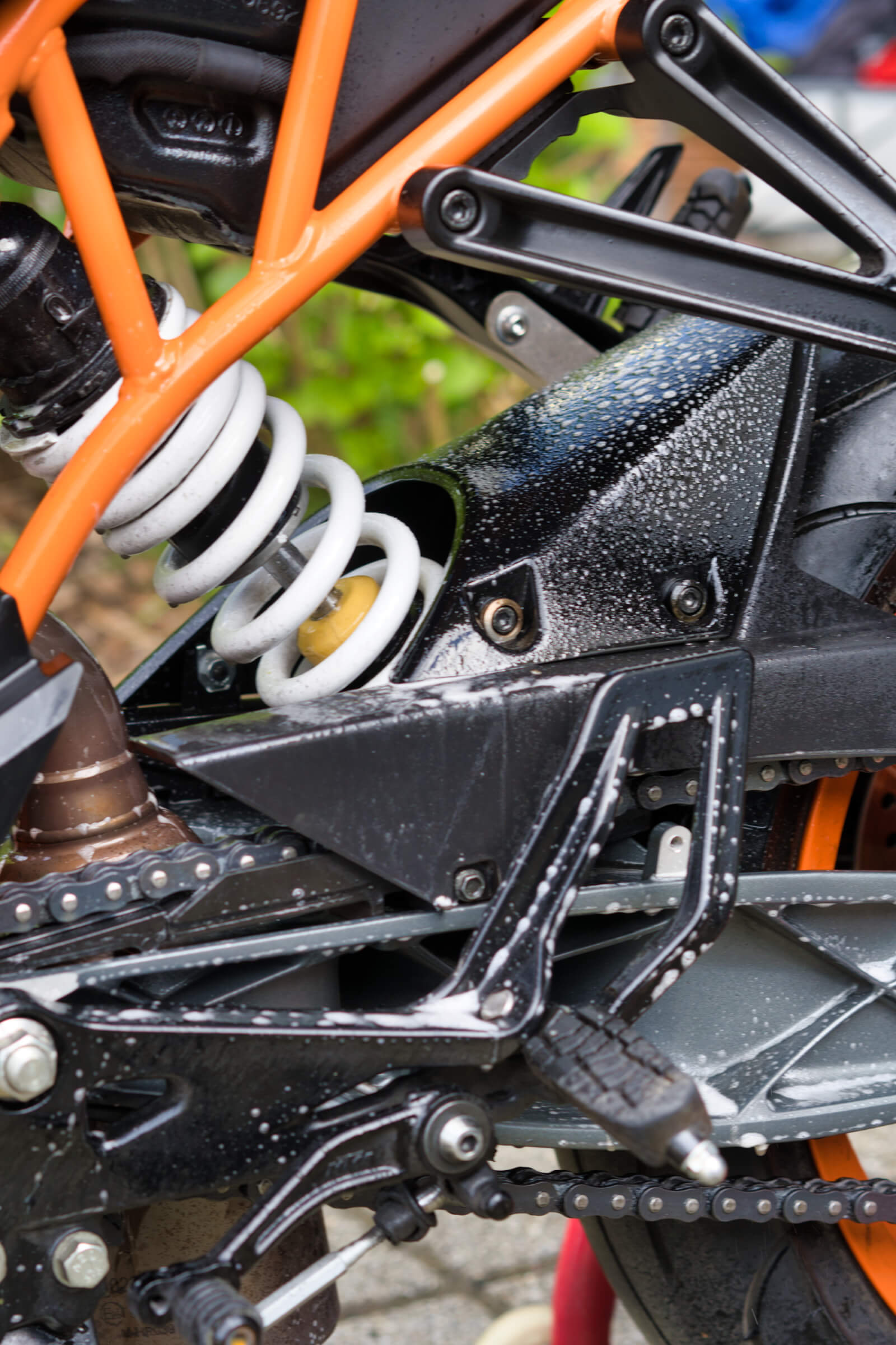 Motul Moto Wash Motorradreiniger E2 Test Motul Moto Wash Verschmutzung einspruehen
