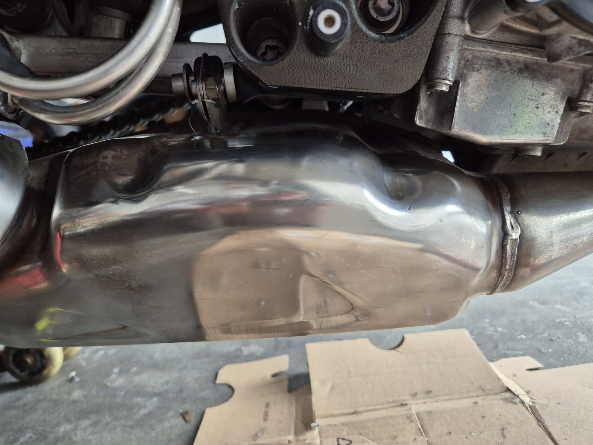 Dr. Wack S100 Metallpolitur Test Motorrad Auspuff nach Politur